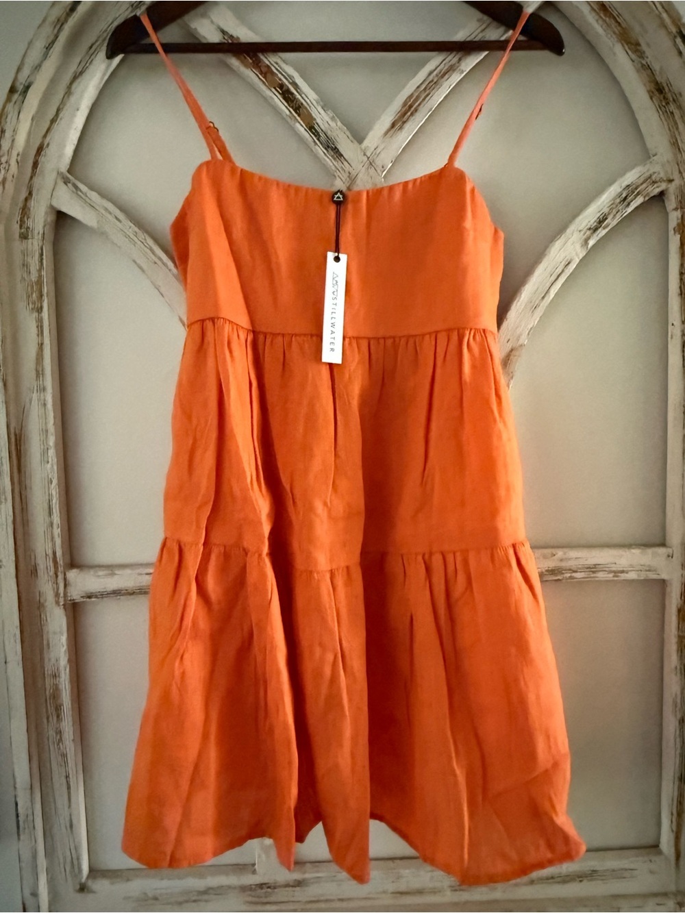 NWT Stillwater Memz Orange 100% Linen Mini Dress